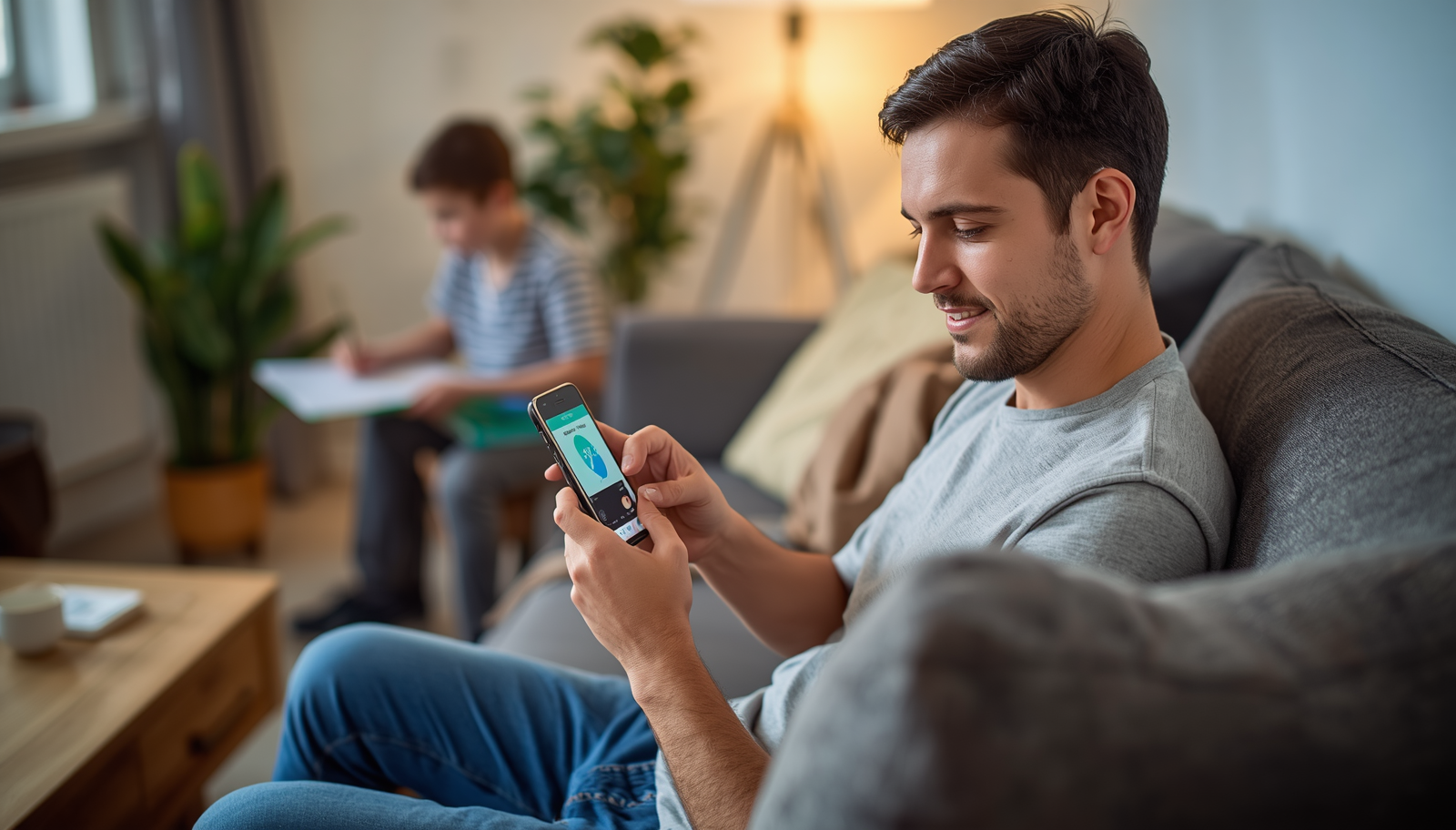 Parent using EduFyn Parent app